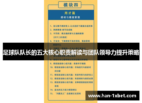 足球队队长的五大核心职责解读与团队领导力提升策略 足球队队长的五大核心职责解读与团队领导力提升策略